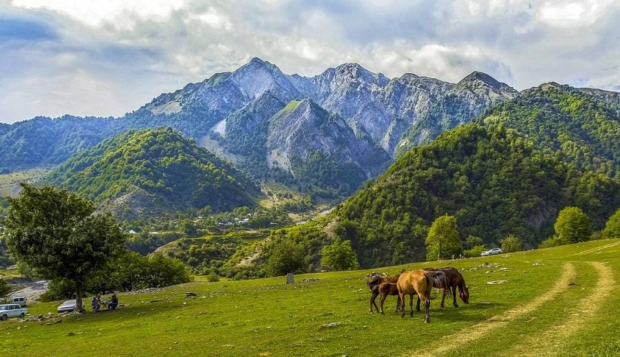 Mountain landscape near Gabala, Azerbaijan