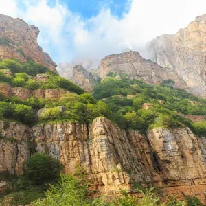 Rocky mountain gorge in the Ilisu area of Gakh, Azerbaijan