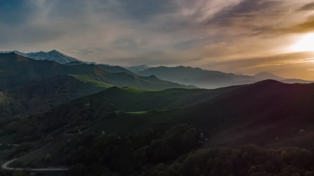 Mount Kapaz and green mountain landscape in Goygol National Park, Azerbaijan