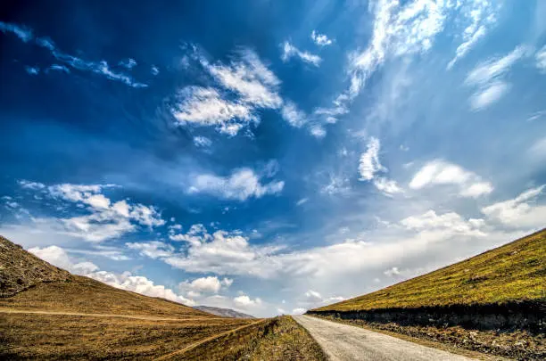Scenic road through the Caucasus Mountains near Guba