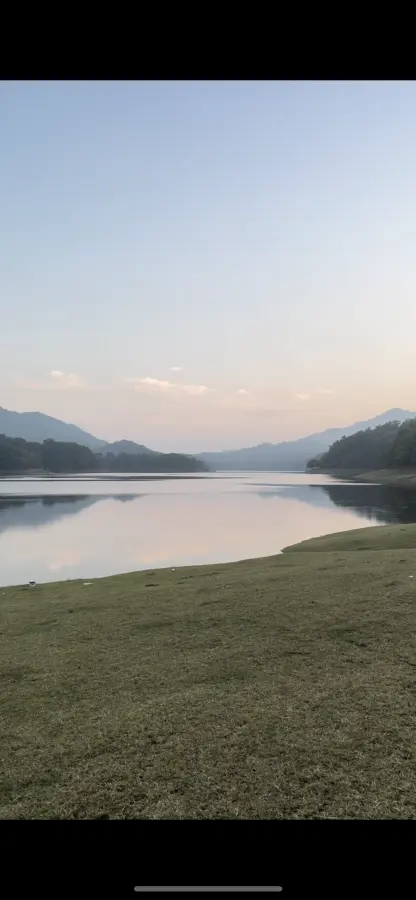 Khanbulan Lake and forested mountains near Lankaran in southern Azerbaijan